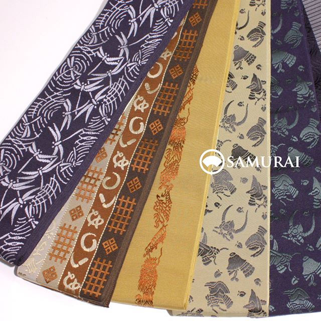 .遊び心のある柄が楽しい、博多織の角帯。色柄はもちろんですが、締めやすさも、お手頃な価格も、秋のお洒落の強い味方です。.博多織の角帯各種¥15,000（税別）素材：絹100％#博多帯 #帯 #角帯 #obi #samurai #男着物 #着物 #きもの #kimono  #ginza #tokyo #japan